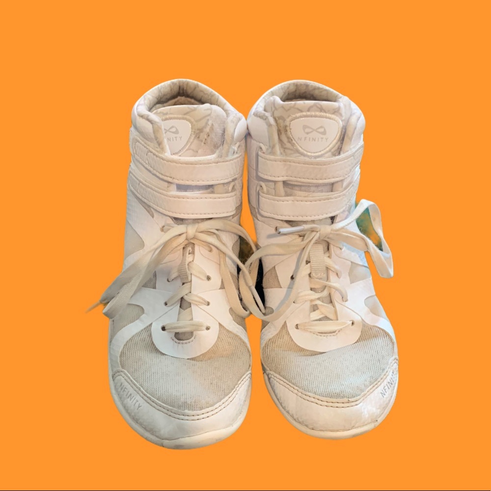 Nfinity beast size 5.5 white cheer shoe